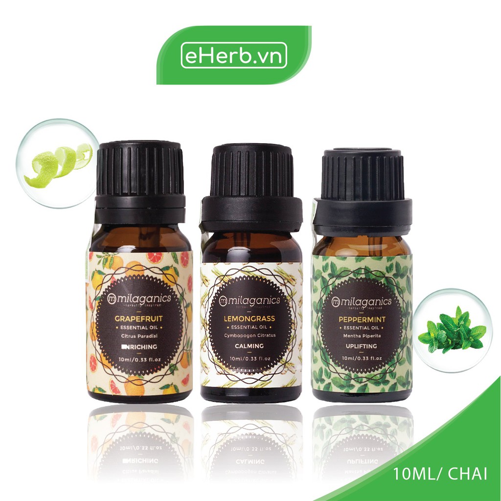 [TRỢ GIÁ] Tinh Dầu Thiên Nhiên Milaganics 10ml | Tự chọn mùi | Có kiểm nghiệm COA