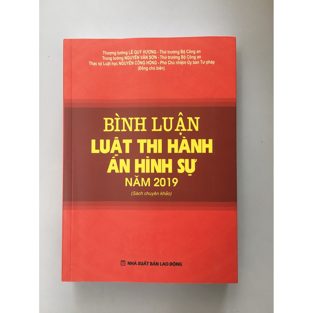 Sách Bình Luận Luật Thi Hành Án Hình Sự Năm 2019