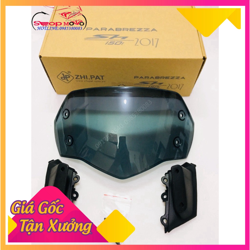 Kính chắn gió zhipat xe SH 2017 - 2018 150i phong cách sh Ý loại chốt gài có logo zhipat (Ảnh Sp thật)