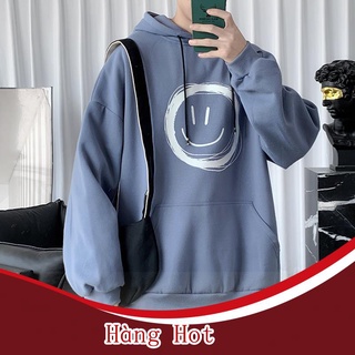 Áo hoodie tay dài in hình mặt cười 3 màu sắc dễ thương cỡ M - 5XL cho nam