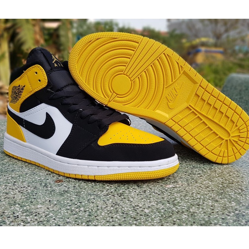 Giày Nike Air Jordan 1 Mid Yellow Toe Black  852542-071 Men
