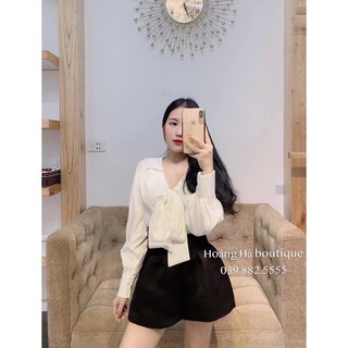 Áo sơ mi nơ cổ chun lưng