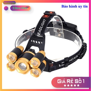 ⭐ Đèn pin đội đầu 5 bóng siêu sáng ⭐ Đèn đội đầu High Power Headlamp T6 chống nước ⭐ Bảo hành 12 tháng