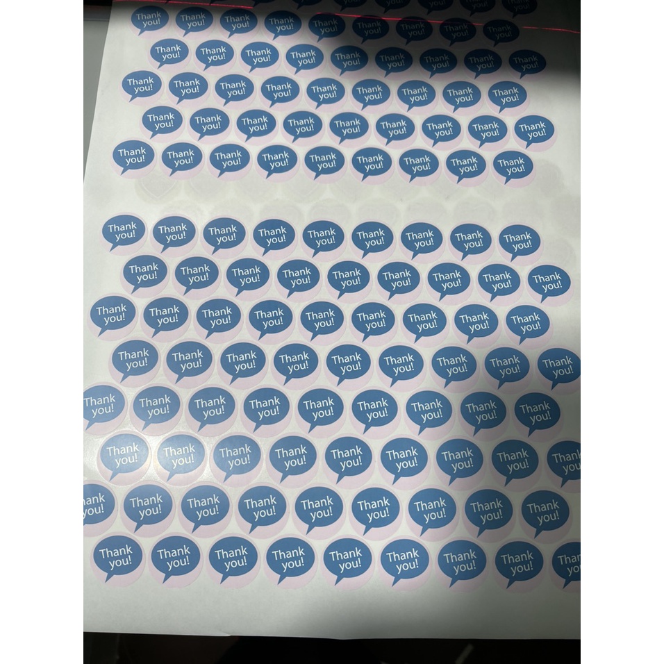 TEM giấy chữ 'Thank you' 3cm , 4cm , sẵn hàng
