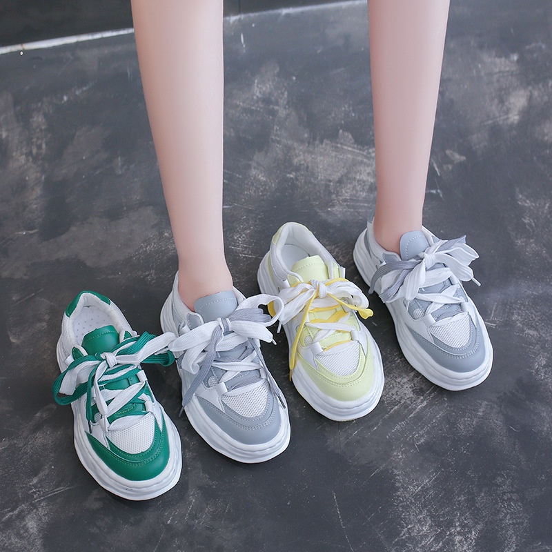 Giày thể thao RENBEN 2022 siêu nhẹ thoáng khí phối màu phong cách mùa thu cho nữ