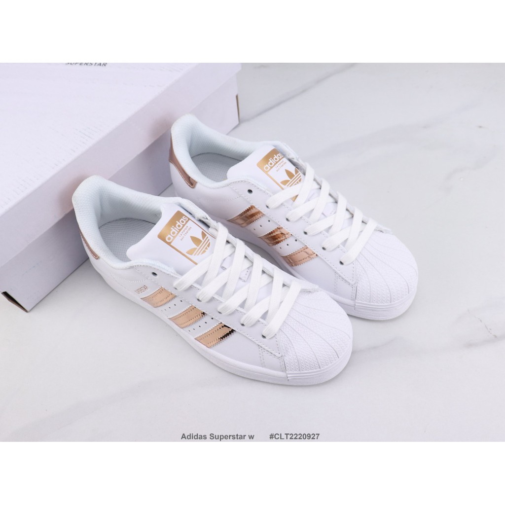 Adidas Superstar w Adidas shell-toe sneakers rose gold leather 36-44 #CLT2927