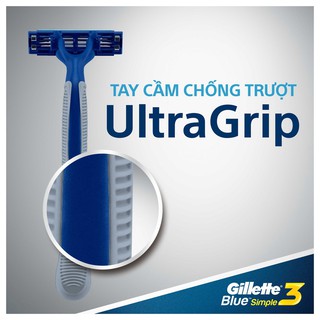 Binhruby Dao cạo râu Gillette cán xanh Blue3 Simple 4 cây binhruby