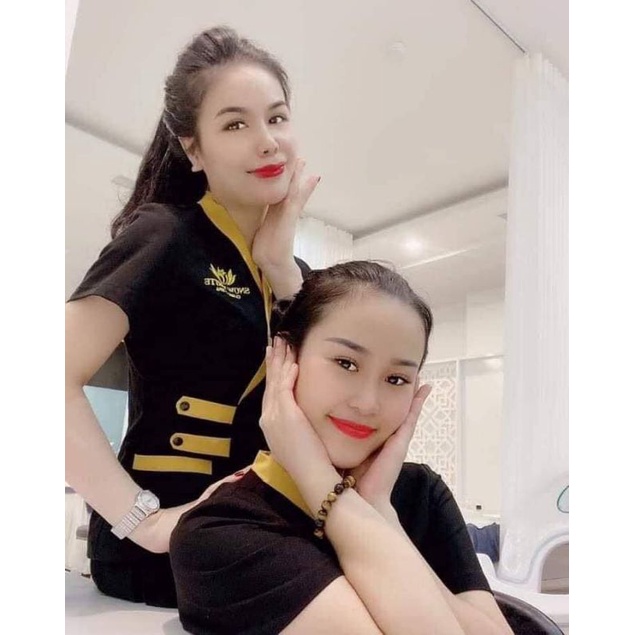 Áo đồng phục spa, áo lẻ vải cotton lạnh cao cấp DEAL SALE