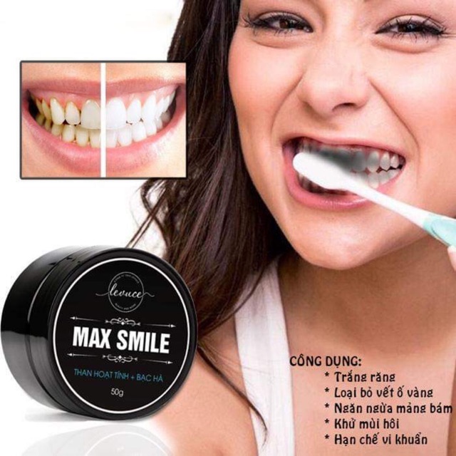 Than hoạt tính trắng răng max smile