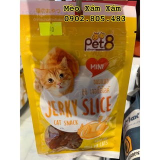 Snack mèo Jerky Slice vị gà Pet8 Thái lan cho mèo