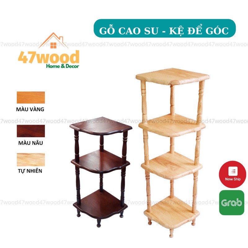 Kệ góc tường bằng gỗ size nhỏ 3,4 tầng ( 3 màu )