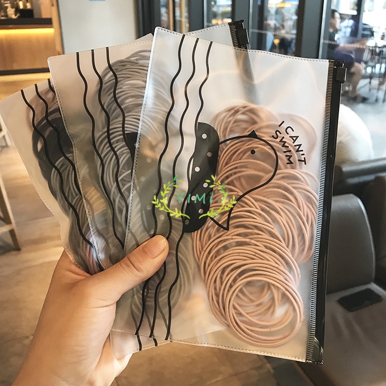 Set 100 Kẹp Tóc Cao Su Phong Cách Hàn Quốc