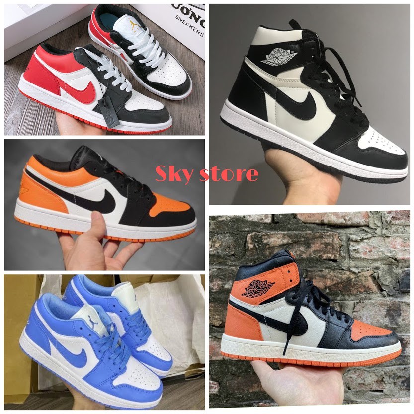 Giày thể thao Jordan 1 cao cổ thấp cổ ⚡️𝐅𝐑𝐄𝐄 𝐒𝐇𝐈𝐏⚡️ Giày JD1 các màu hot nam nữ hàng cao cấp tặng Full Box Bill