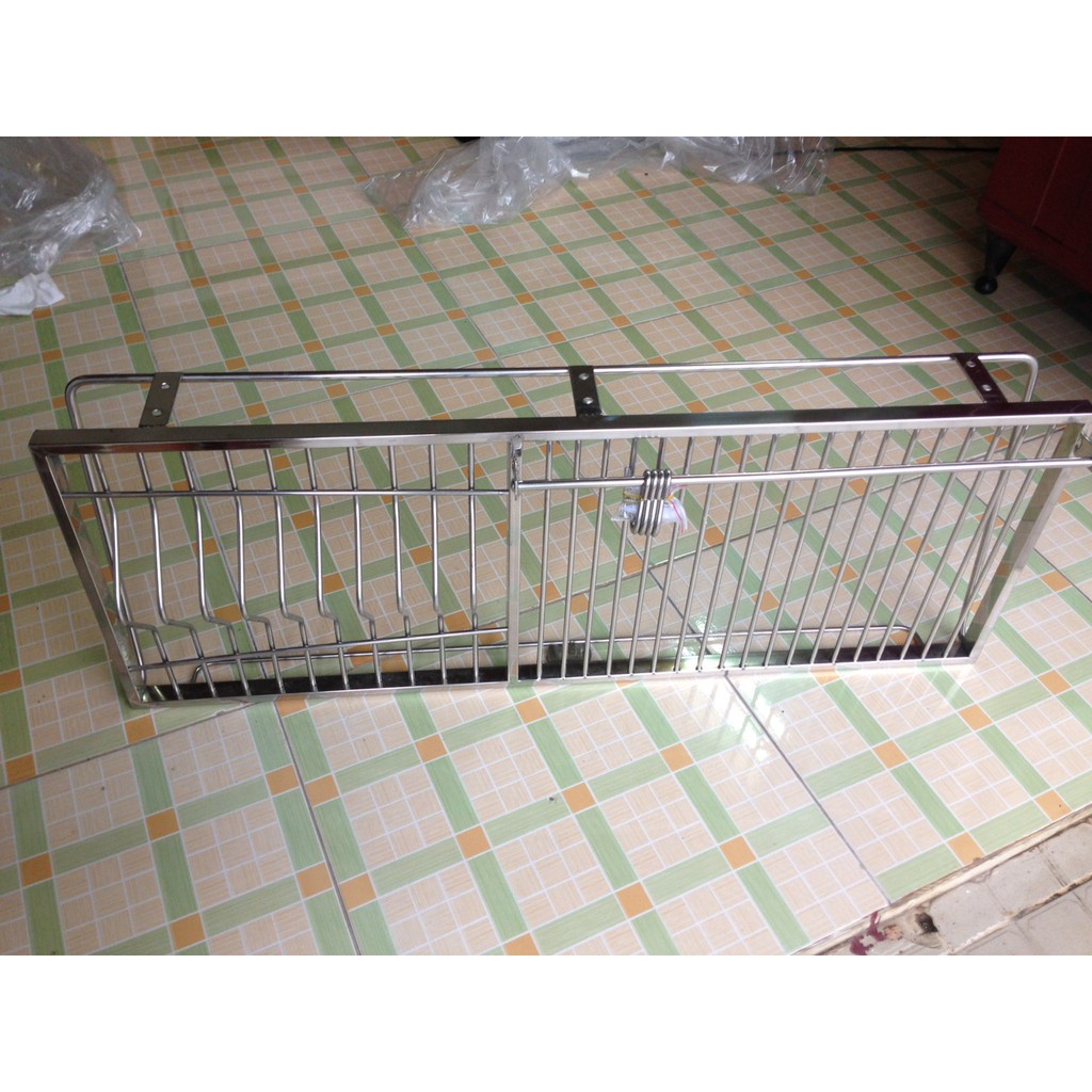 Kệ Đựng Chén Bát Gắn Tường Bằng INOX 304 1 tầng Cao Cấp