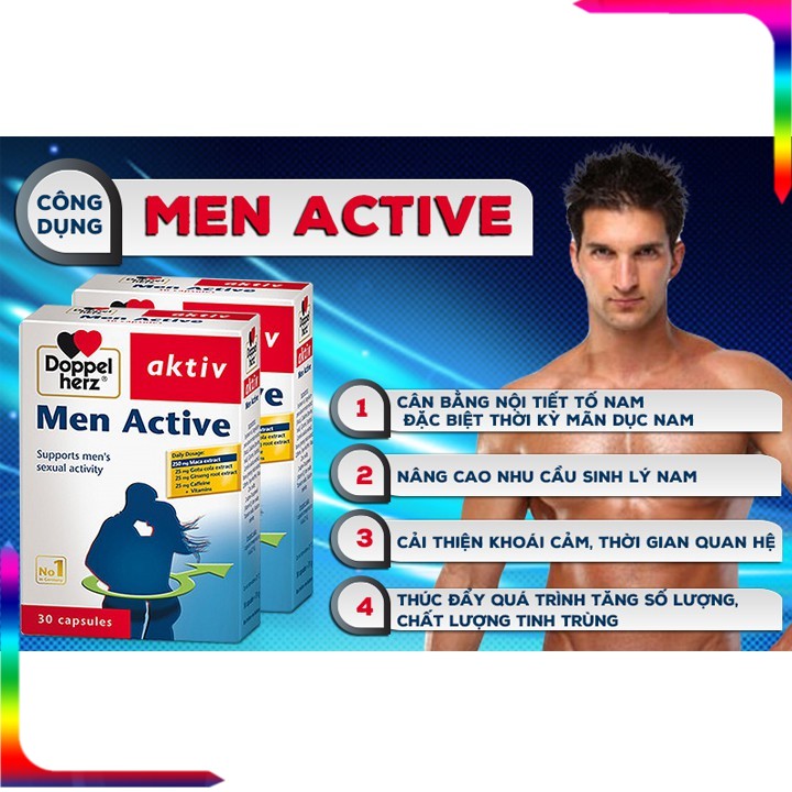 ✅ [CHÍNH HÃNG] Men Active Doppelherz Aktiv Đức – Bổ sung nội tiết tố nam, tăng cường thể lực và sinh lý nam