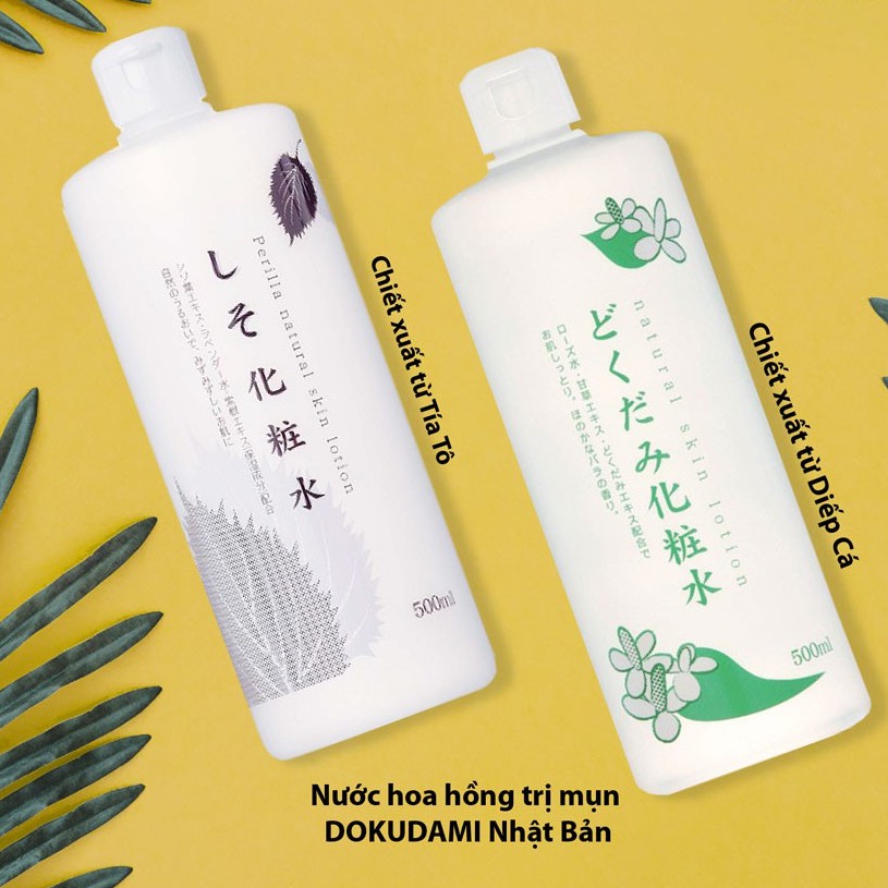 Nước hoa hồng lotion toner diếp cá, tía tô Dokudami 500ml Nhật Bản