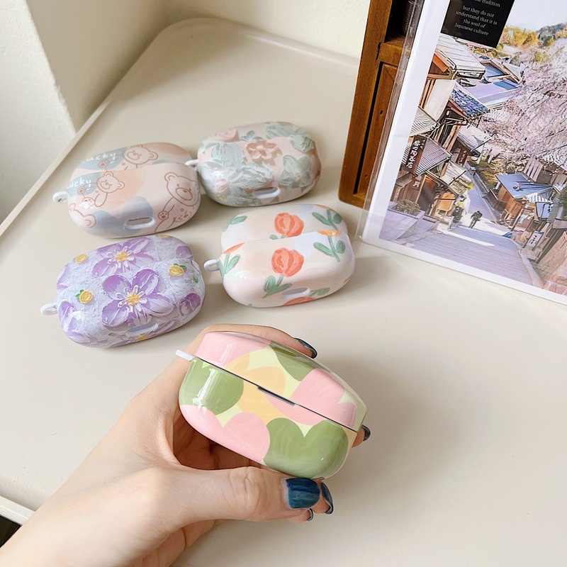 Ốp Điện Thoại Nhựa PC Cứng Họa Tiết Hoa Hợp Thời Trang Cho Sony WF-1000XM4