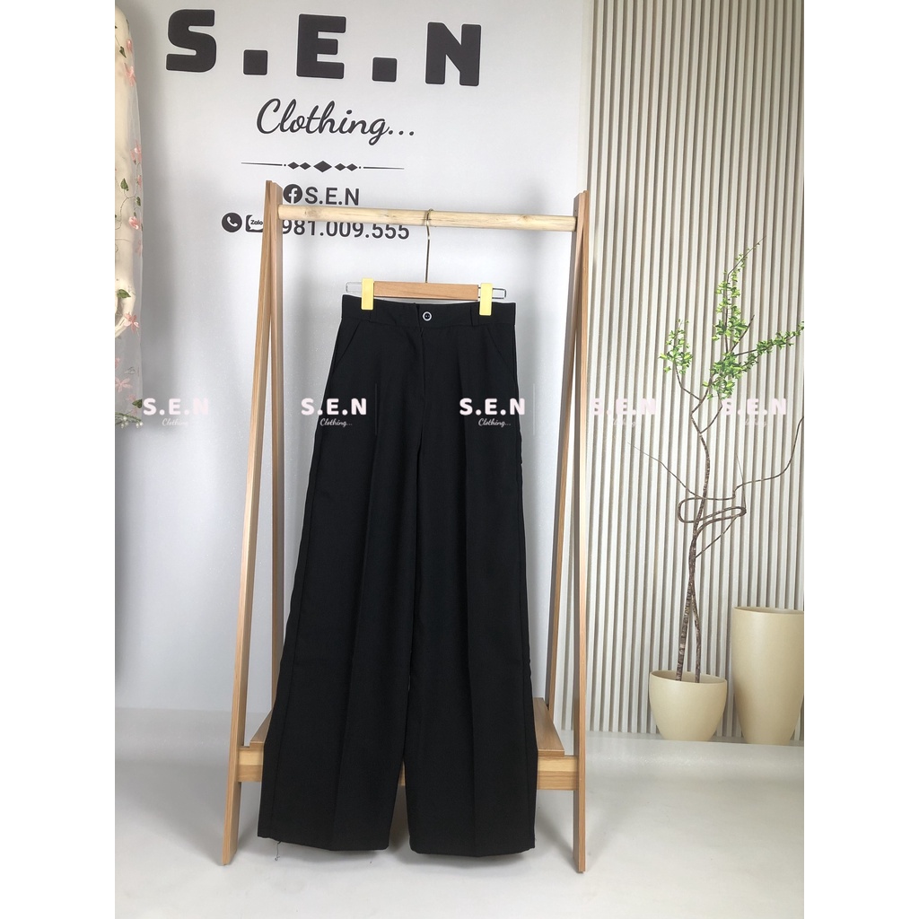 Quần ống rộng dáng dài 95cm, quần công sở tuyết mưa