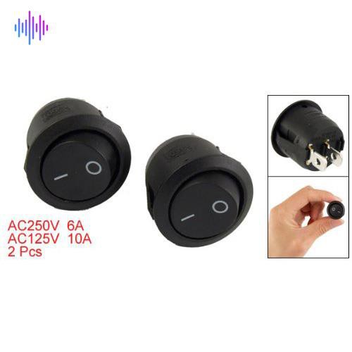 Set 2 Công Tắc Bật / Tắt 2 Đầu Spst Đen