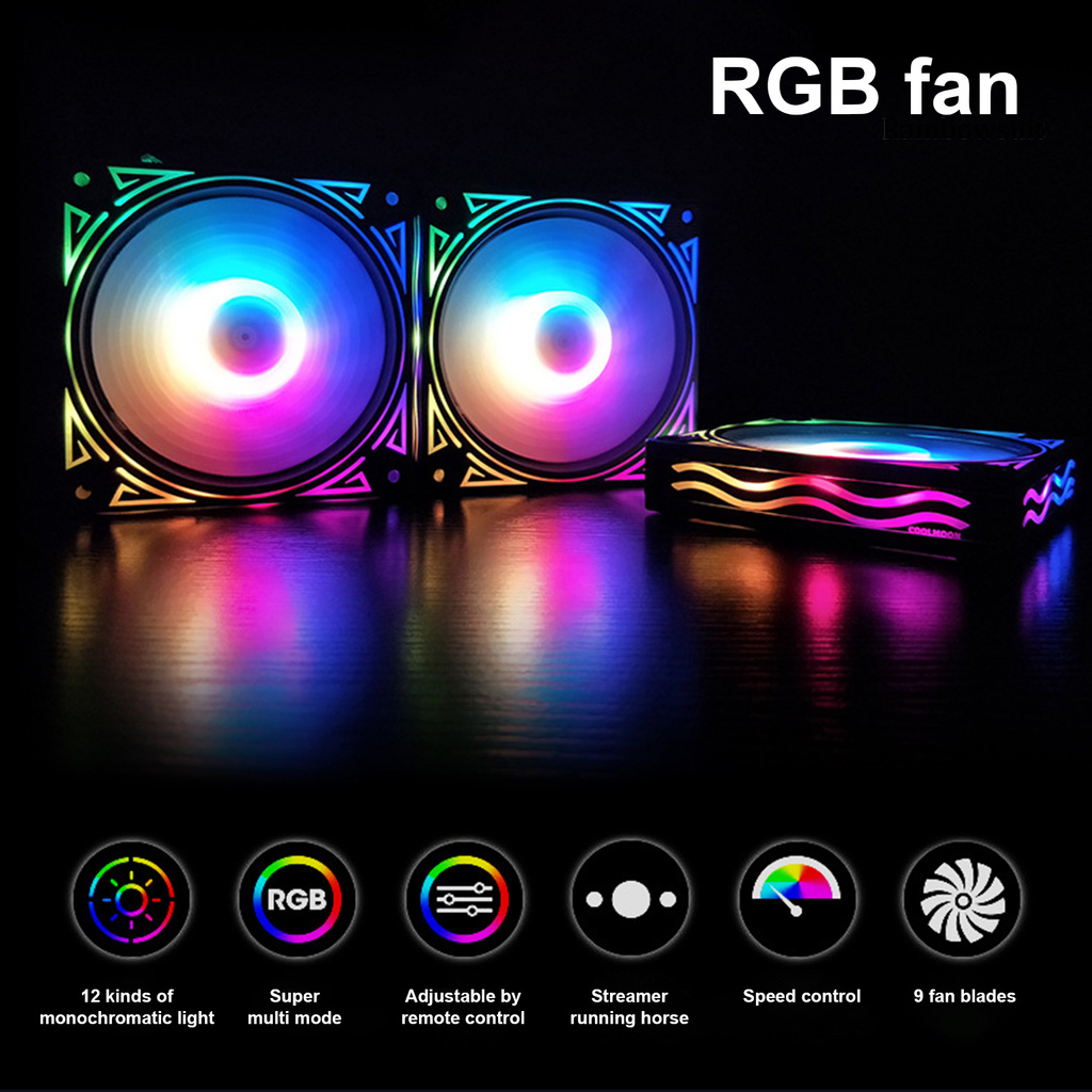 Quạt Tản Nhiệt 12cm Màu Rgb Phản Quang Chống Trầy Xước Không Gây Tiếng Ồn Cho Máy Tính