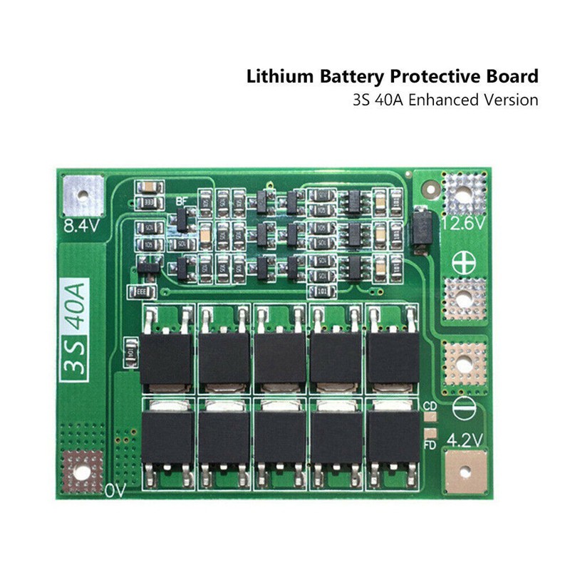 3S 40A Li-Ion Lithium Battery Charger Protection Board PCB BMS