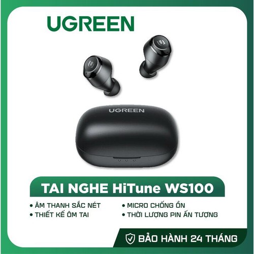 Tai nghe Bluetooth TWS UGREEN Hi-tune WS100, âm thanh Hifi, chống nước