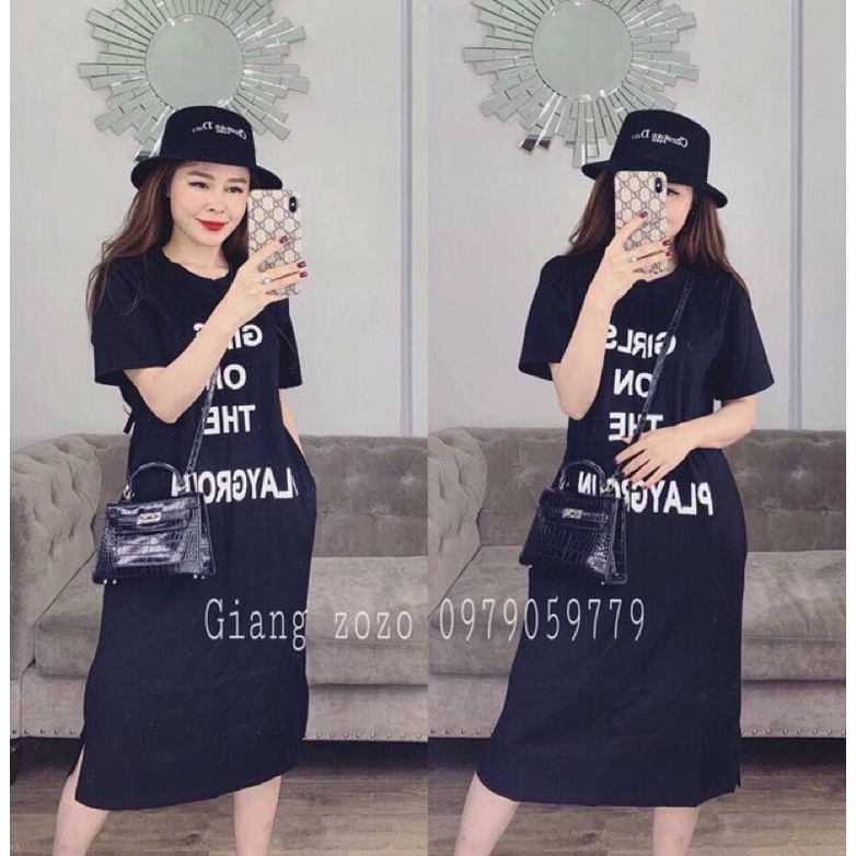 Đầm Suông in Chữ Girls , mẫu hot trend 2021