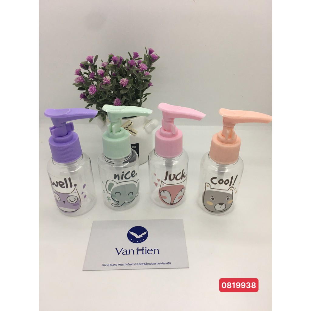 Lọ chiết mĩ phẩm dạng vòi 75ml và 100ml với họa tiết siêu cute cho mùa du lịch