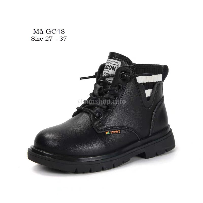 Giày boot cổ ngắn cho bé trai bé gái 3 - 12 tuổi kiểu dáng thể thao phong cách Hàn GC48