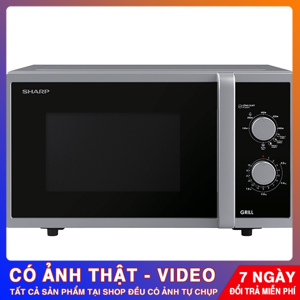 Lò Vi Sóng Có Nướng Sharp R-G322VN-S – 23 Lít Nướng 1000W – Chính Hãng Phân Phối – Bảo Hành 12 Tháng