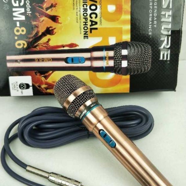 Micro karaoke có dây Shure GM 8.6 dành cho tivi, amply, loa kéo - Micro không dây hát karaoke cực hút