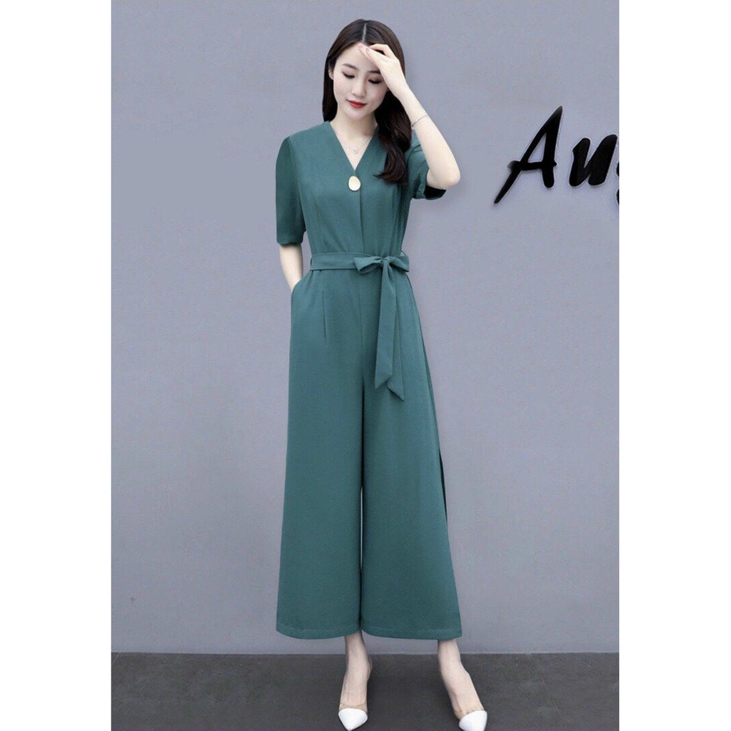 Jumpsuit Đẹp Hàng Chất, Jumsuit Lửng Xẻ Tà Dây Nơ Giá Tốt Nhất