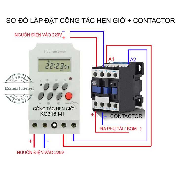 Bộ 2 công tắc hẹn giờ KG316 T-II/25A/220V, bộ hẹn giờ - công tắc hẹn giờ tự động chuẩn công nghiệp