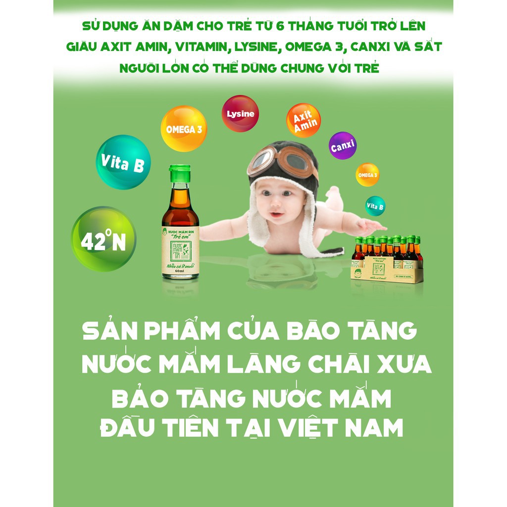 2 Chai Nước Mắm Tĩn Trẻ Em Cho Bé Ăn Dặm Độ Đạm 42N 60ml/chai