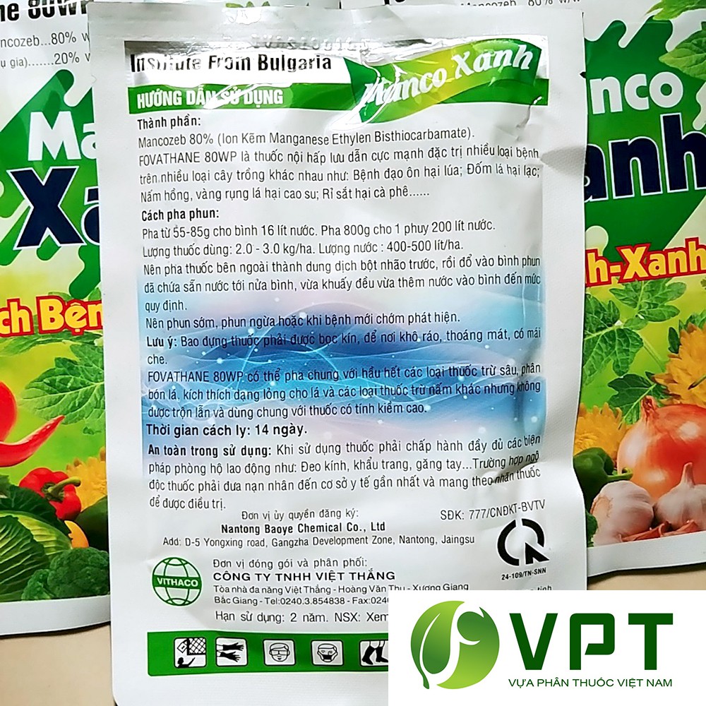 Mancozeb xanh – Thuốc trị nấm bệnh phổ rộng gói 100g