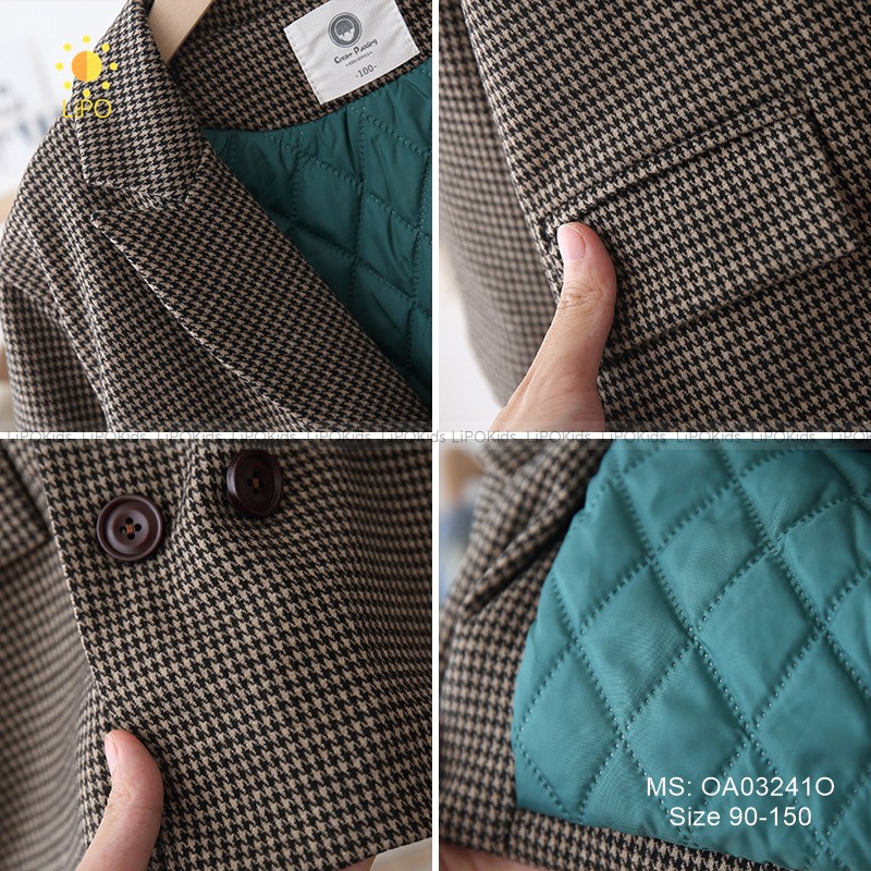 ÁO KHOÁC DẠ KẺ CHO BÉ TRAI - OA032