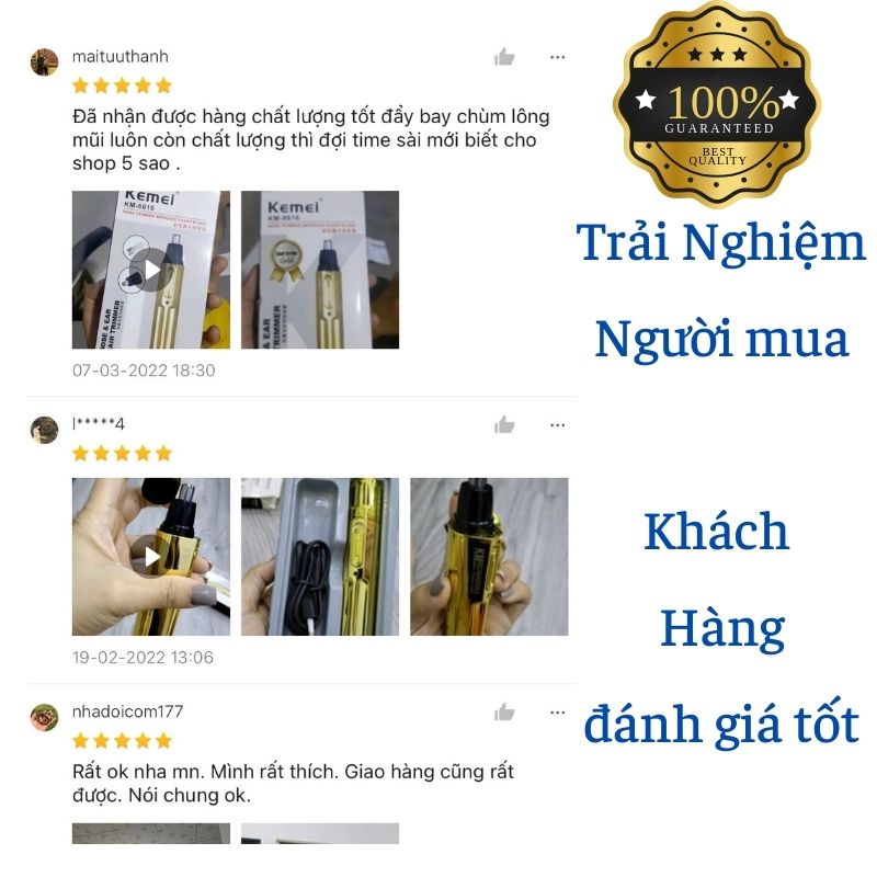 Máy tỉa lông mũi Chính Hãng KEMEI Gold nhỏ gọn tiện lợi dành cho Nam SACUCO KM1