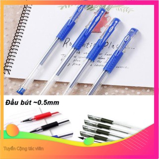 Bút Bi Nước 3 Màu Văn Phòng 0.5mm Mực Đều, Nét Chữ Đẹp 3 Màu Xanh, Đen, Đỏ GIÁ TỐT