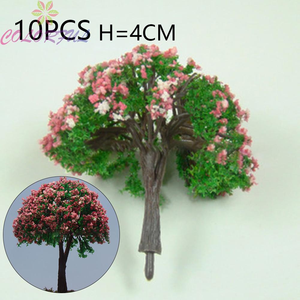 10Pcs 4CM Model Trees Architecture Train Railway Wargame Diorama Scenery 100% brand new and high quality