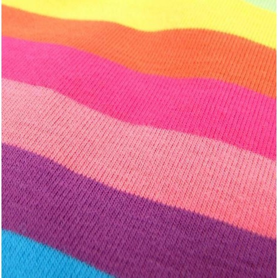 ღ♛ღNew Item Kids Baby Girls Rainbow Striped Cotton Long Sleeve Dress 2-7Y