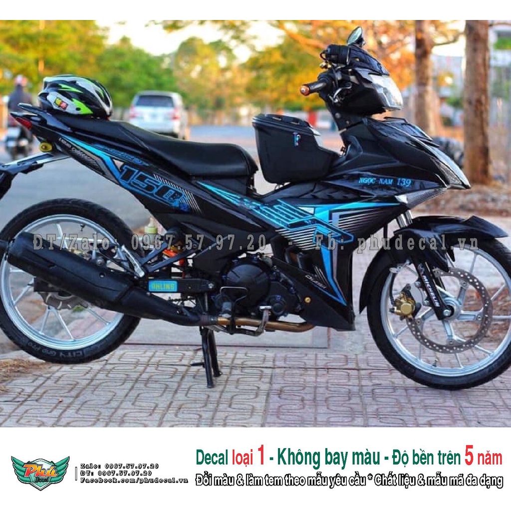 Tem rời Exciter 150 Ex đen xanh