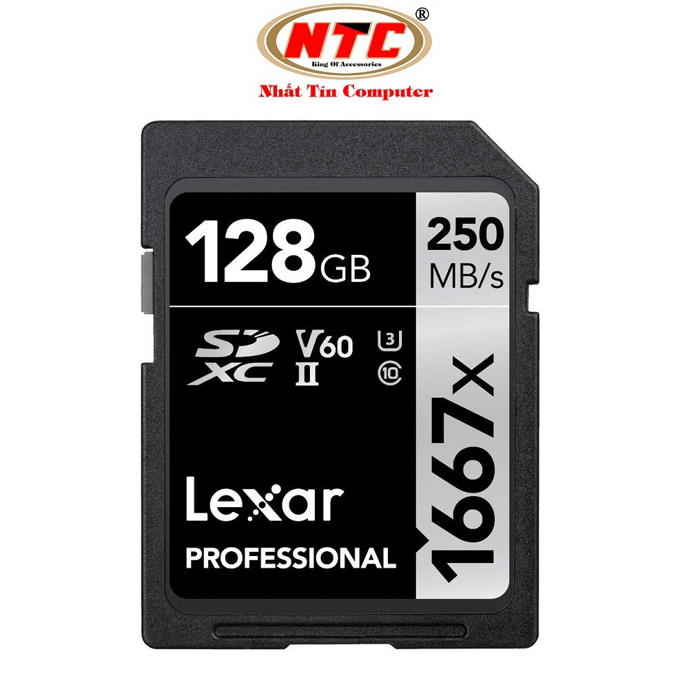 ♚∋▪Thẻ nhớ Máy Ảnh SDXC Lexar Professional 128GB 1667x UHS-II U3 V60 Read 250MB/s (Đen)