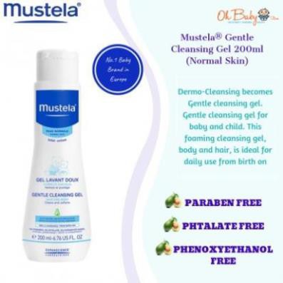 Sữa Tắm Gội Cho Trẻ Sơ Sinh &amp; Em Bé Da Thường - Mustela Gentle Cleansing Gel