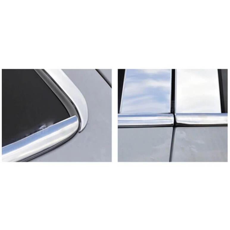 Nẹp chân kính, cong kính xe Ecosport 2016 - 2021 inox cao cấp (6 chi tiết)