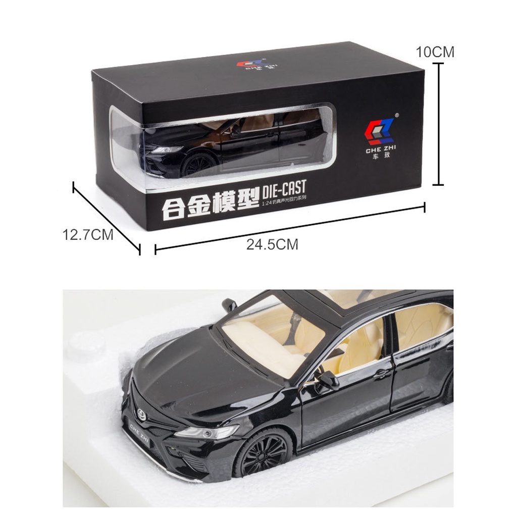 Mô hình xe Toyota Camry tỉ lệ 1:24 chất liệu hợp kim 4 cửa mở được, có đèn và âm thanh