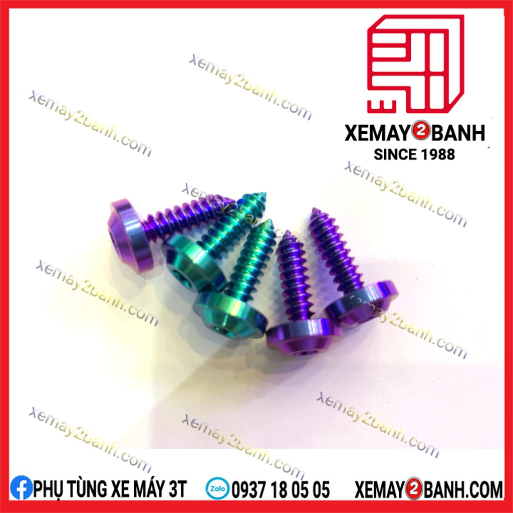 Ốc titan 5li18 áo yamaha xoắn , dàn áo yamaha , ex , sirus , ốc bô e tất cả các dòng tay ga