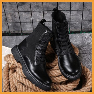 Giày da nam, giày boot cao cổ nam tăng chiều cao phong cách