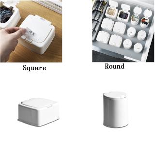Hộp Đựng Tăm Bông/Bông Tẩy Trang Mini Co Giãn Để Bàn Có Nắp Đậy Tiện Dụng 1