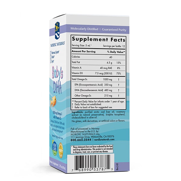 Siro bổ sung DHA , Omega 3 kèm Vitamin D3 của Nordic Naturals cho trẻ 60ml