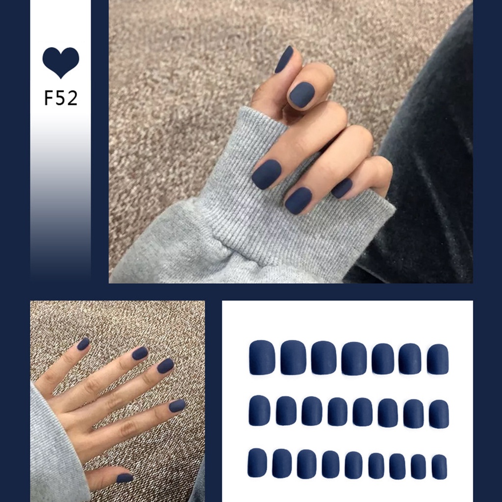 [Hàng mới về] Set 24 móng tay giả acrylic có keo dán thời trang làm đẹp cho nữ